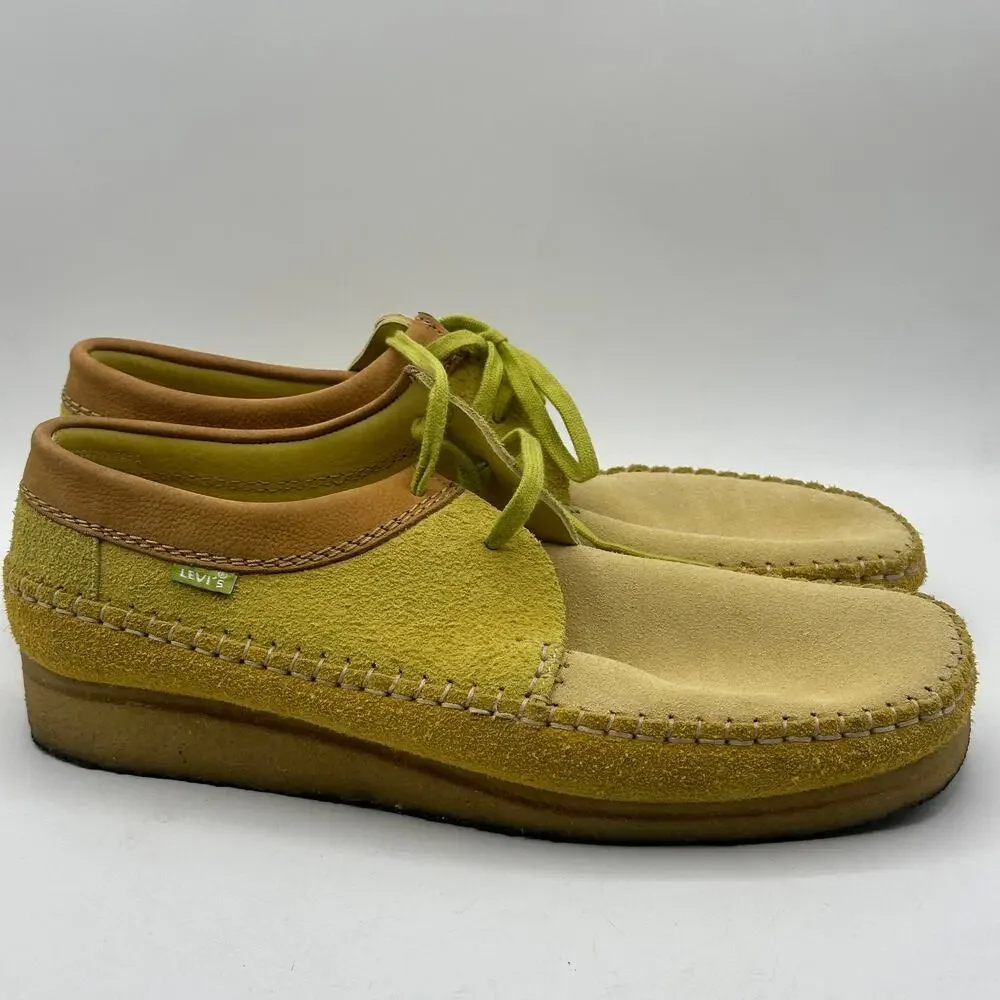 CLARKS x LEVIS Weaver Suede Shoes Sand Yellow Sz 10.5